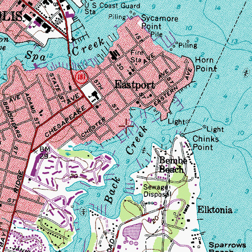 Topographic Map of Mears Marina, MD