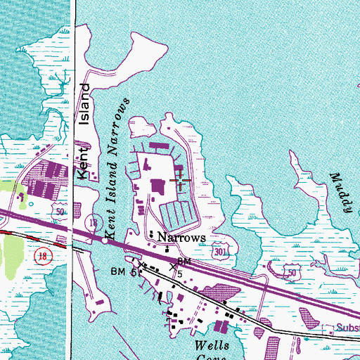 Topographic Map of Mears Point Marina, MD