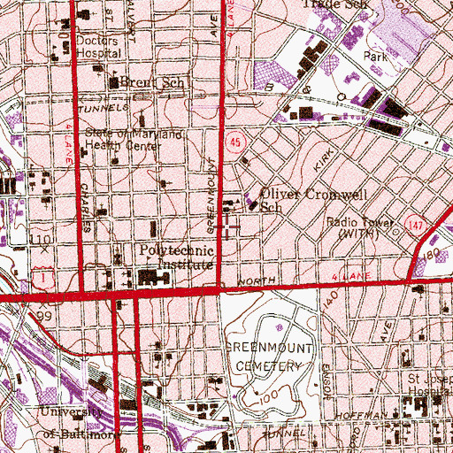 Topographic Map of Mercy Seat Church of God in Christ, MD