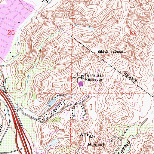 Topographic Map of Terminal Reservoir, CA