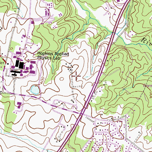 Topographic Map of Montpelier Research Park, MD