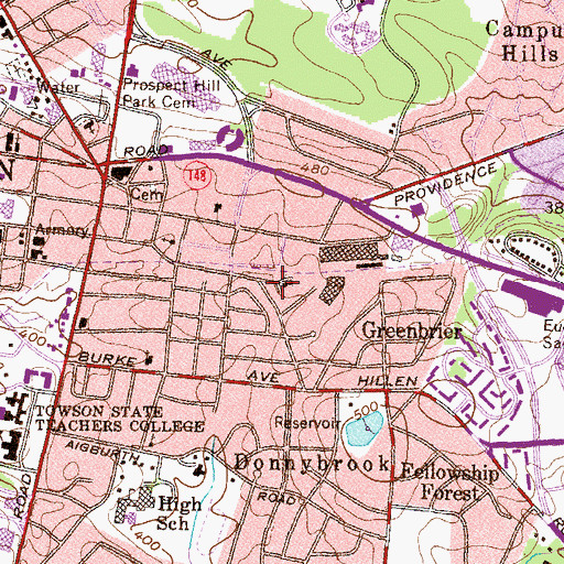 Topographic Map of Mount Calvary African Methodist Episcopal Church, MD