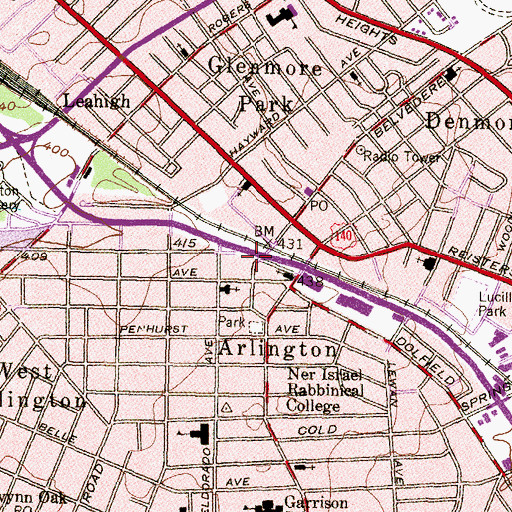 Topographic Map of Mount Carmel Church of God in Christ, MD