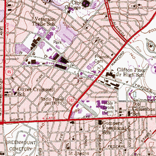 Topographic Map of Mount Hatten Baptist Church, MD