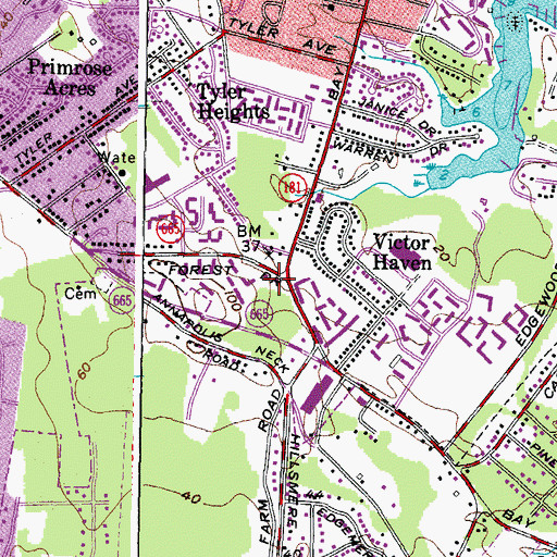 Topographic Map of Mount Moriah African Methodist Episcopal Church, MD