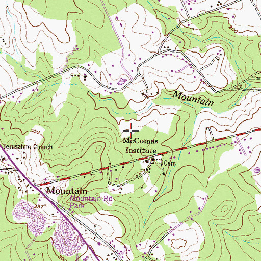 Topographic Map of Mountain Branch Golf Course, MD