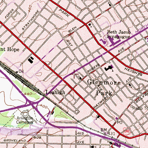 Topographic Map of New Christian Bible Baptist Church, MD