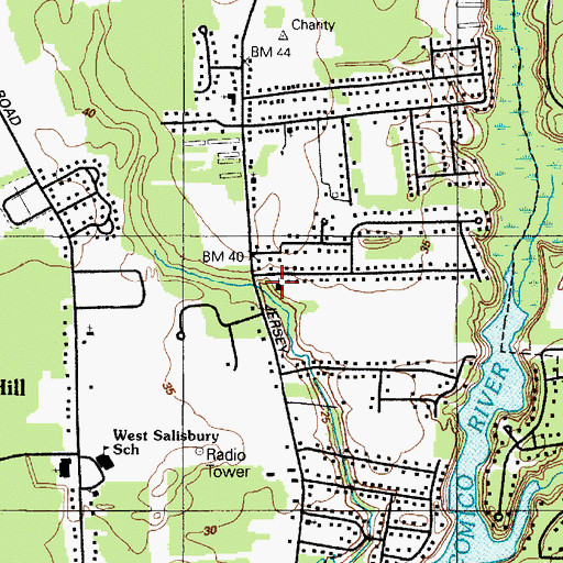 Topographic Map of New Hope Baptist Church, MD