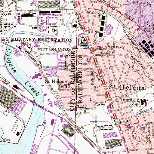 Topographic Map of New Hope Church of God of Dundalk, MD