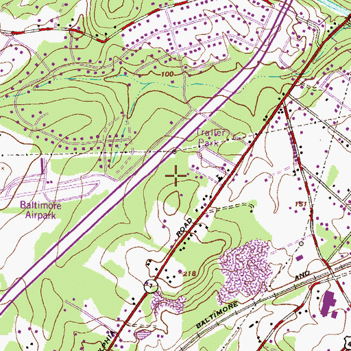 Topographic Map of New Life Baptist Church, MD