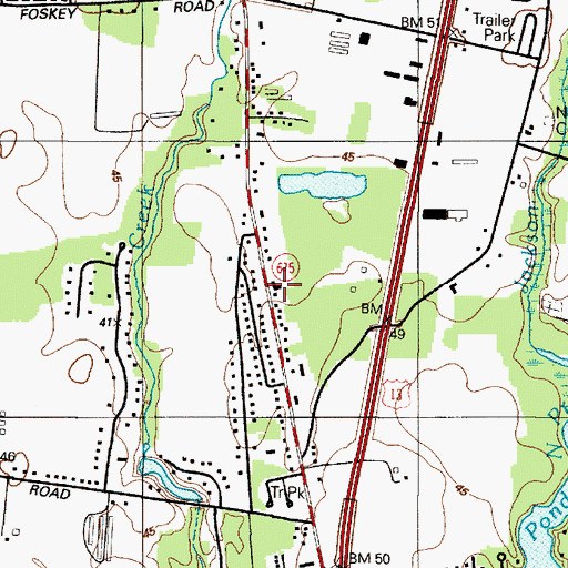 Topographic Map of New Life Family Restoration Church, MD