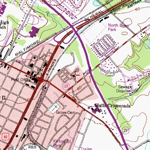 Topographic Map of New Life Fellowship Church of God, MD