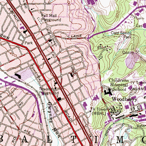 Topographic Map of New Life Inspirational Church, MD
