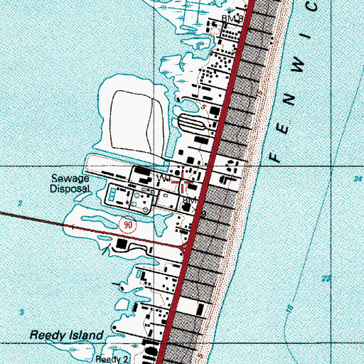 Topographic Map of Ocean City District Courthouse, MD