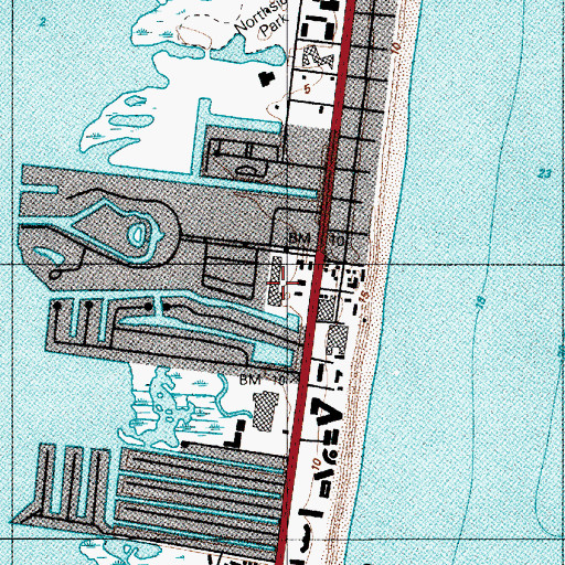 Topographic Map of Ocean City Square Shopping Center, MD