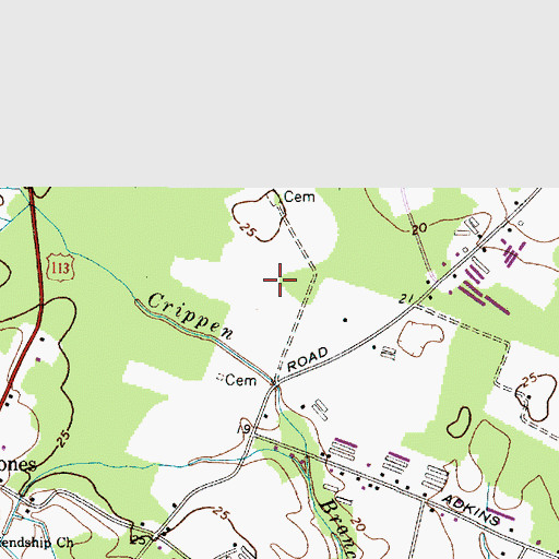 Topographic Map of Ocean Resorts Golf Club, MD