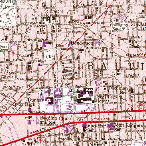 Topographic Map of Old Landmark Baptist Church, MD