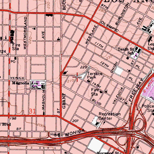Topographic Map of Terrace Park, CA