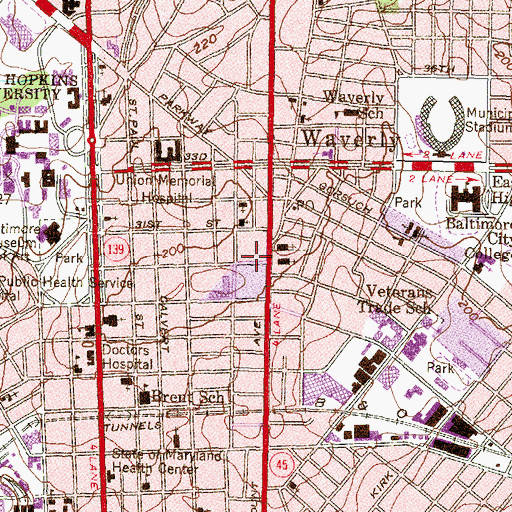 Topographic Map of Open Bible Gospel Church, MD