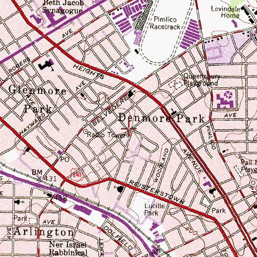 Topographic Map of Orchard Park Christian Jubilee Church, MD