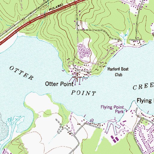 Topographic Map of Otter Creek Marina, MD