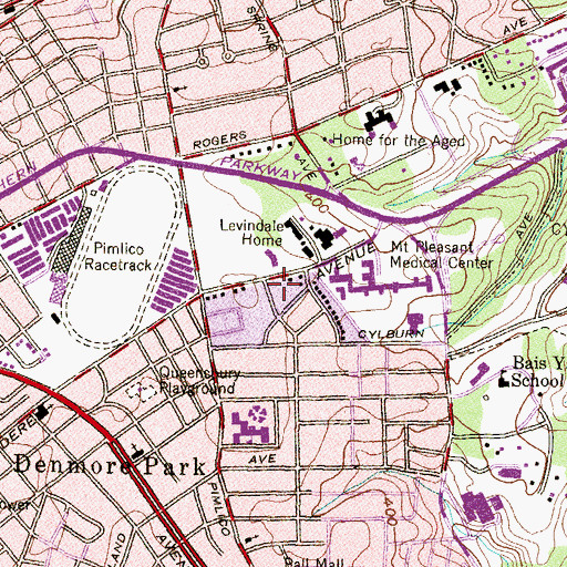 Topographic Map of Parkway Nursing and Rehabilation Center, MD
