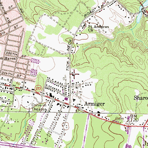 Topographic Map of Pasadena Evangelical Presbyterian Church, MD