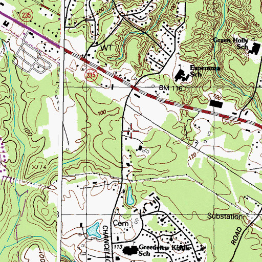 Topographic Map of Patuxent Baptist Church, MD