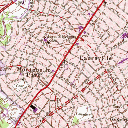 Topographic Map of Pentecostal Church of the Nazarene, MD