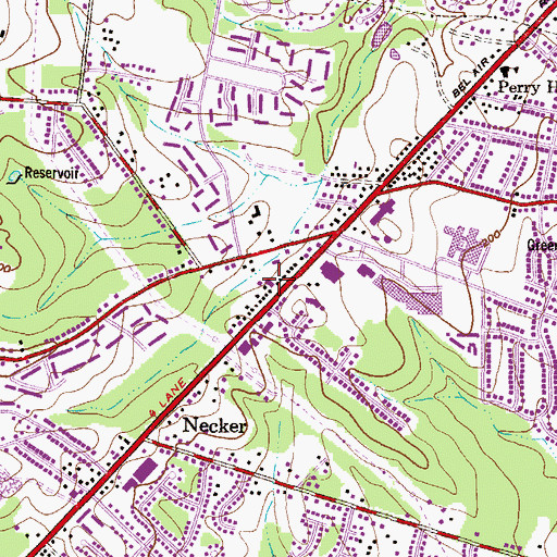 Topographic Map of Perry Hall Presbyterian Church, MD