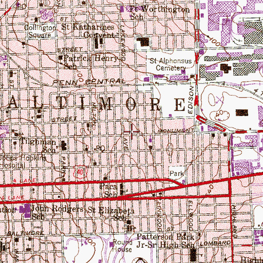 Topographic Map of Philadelphia Church of the Apostolic Faith, MD