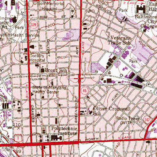 Topographic Map of Pillar of Truth Christian Community Church, MD