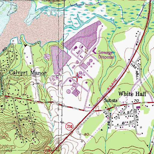 Topographic Map of Piscataway Wastewater Treatment Plant, MD