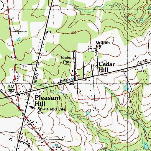 Topographic Map of Pleasant Hill Mobile Home Park, MD