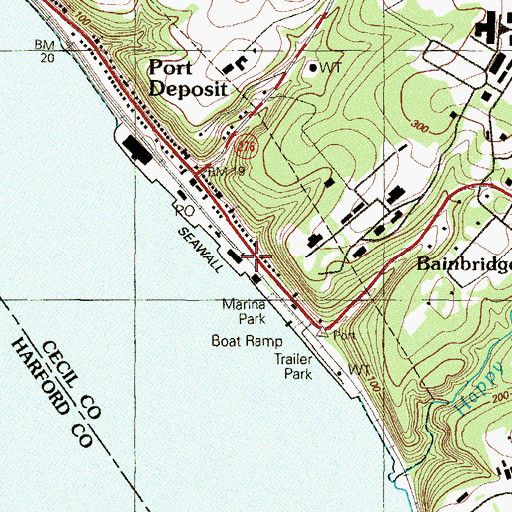 Topographic Map of Pleasant View Baptist Church, MD