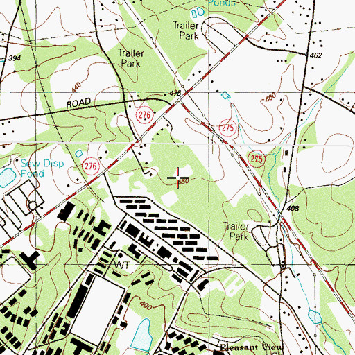 Topographic Map of Pleasant Zion Baptist Church, MD