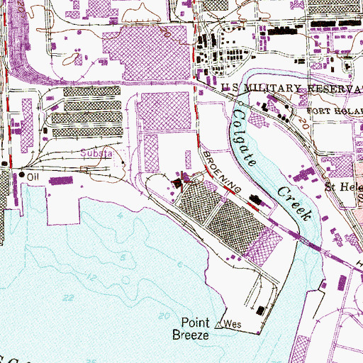 Topographic Map of Point Breeze Industrial Park, MD