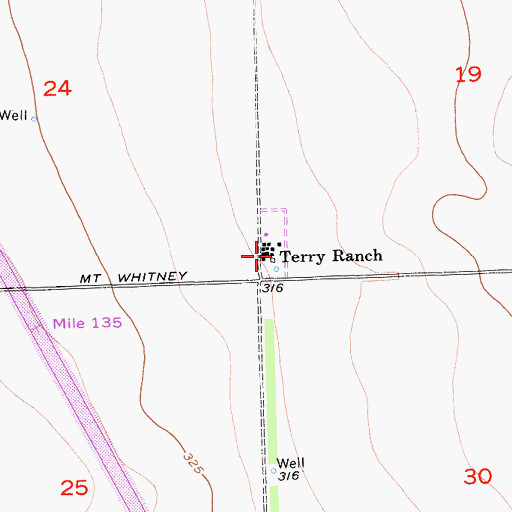 Topographic Map of Terry Ranch, CA