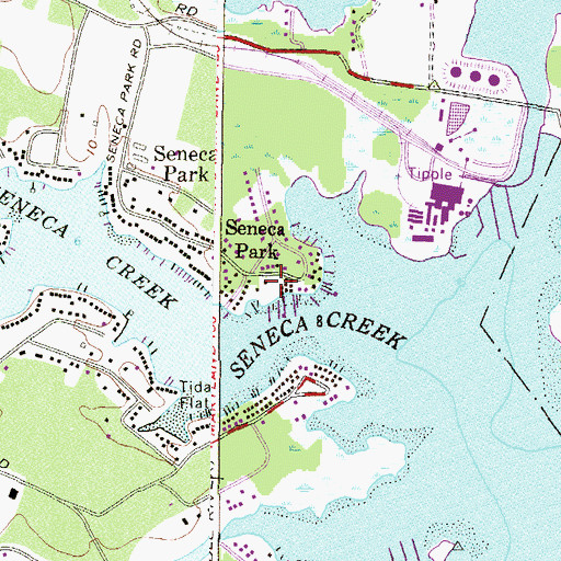 Topographic Map of Porters Seneca Park Marina, MD