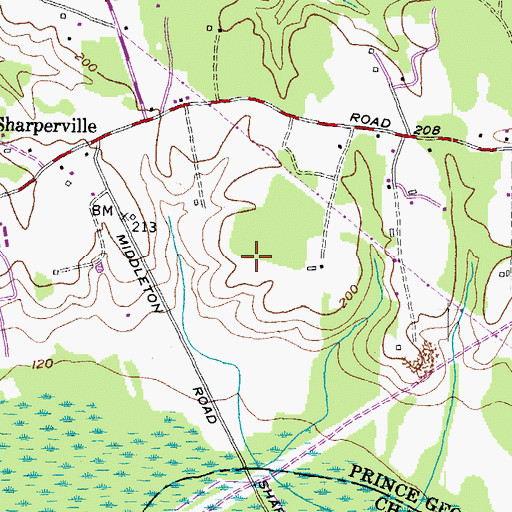 Topographic Map of Potomac Ridge Golf Course, MD