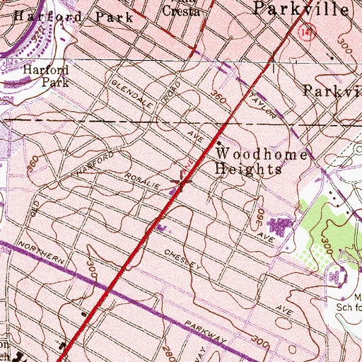 Topographic Map of Power of Deliverance Church, MD