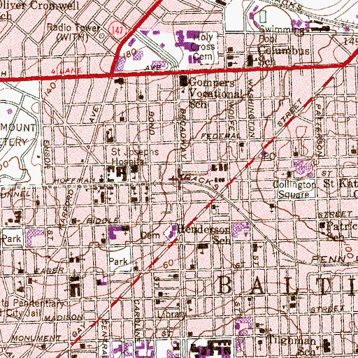 Topographic Map of Powerhouse Church of Praise, MD