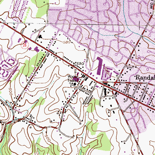 Topographic Map of Randallstown Center Nursing Home, MD