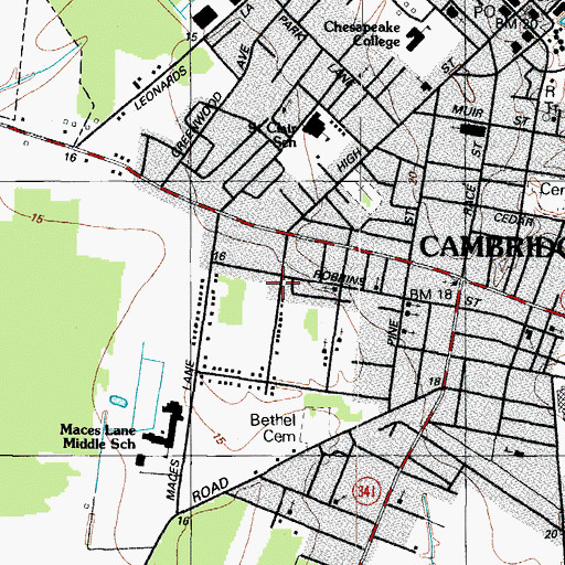 Topographic Map of Refuge Temple Church of God, MD