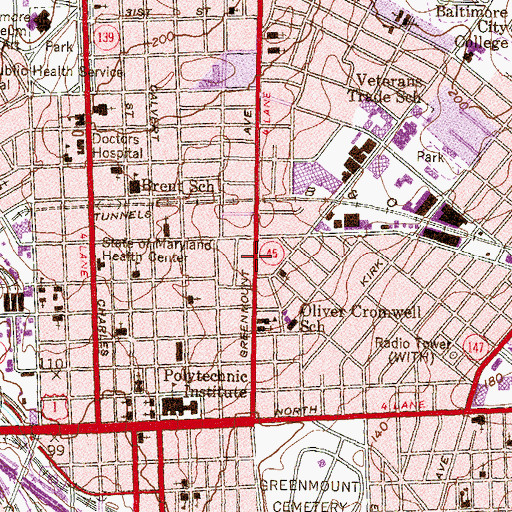 Topographic Map of Regeneration Christian Life Fellowship Church, MD