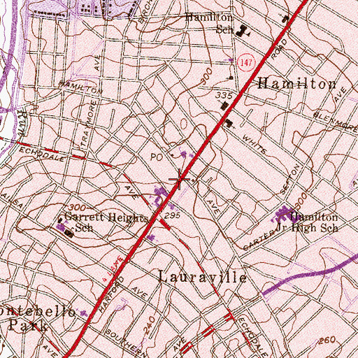 Topographic Map of Restoration Ministries Bible Believers Church, MD