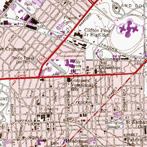 Topographic Map of Rising Sun Baptist Church, MD