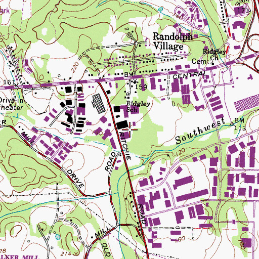 Topographic Map of Ritchie Commerce Center, MD