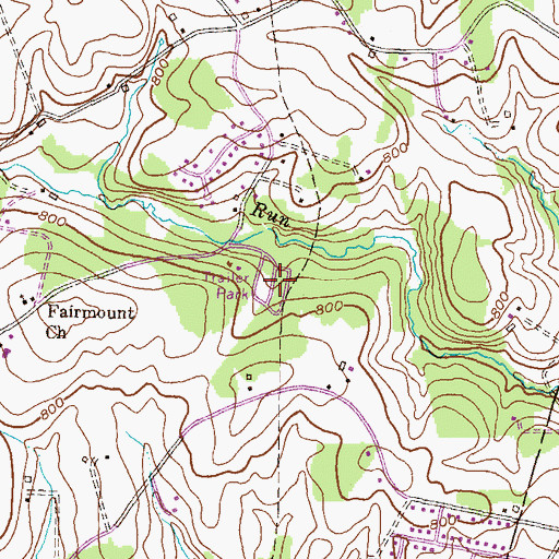 Topographic Map of Rockbrook Village, MD