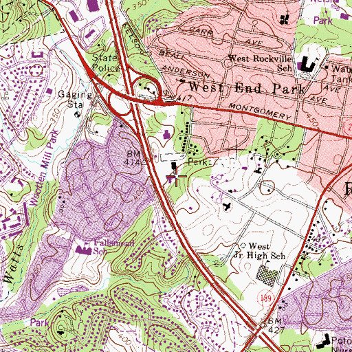 Topographic Map of Rockville Nursing Home, MD